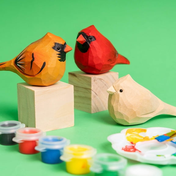 Hand-Carved Cardinal Bird DIY Painting Kit – Nature-Inspired Decor  Gifts