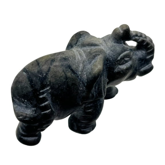 Hand-Carved Elephant Statue | 1 Figurine | | 1 1/4" Tall | Grey | 1 Figurine