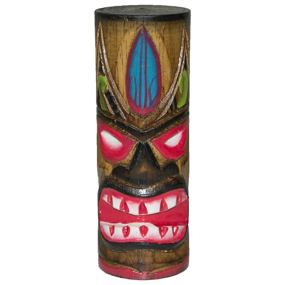 Hand Carved Hand Painted 6 Inch Tall Wooden Totem Pole