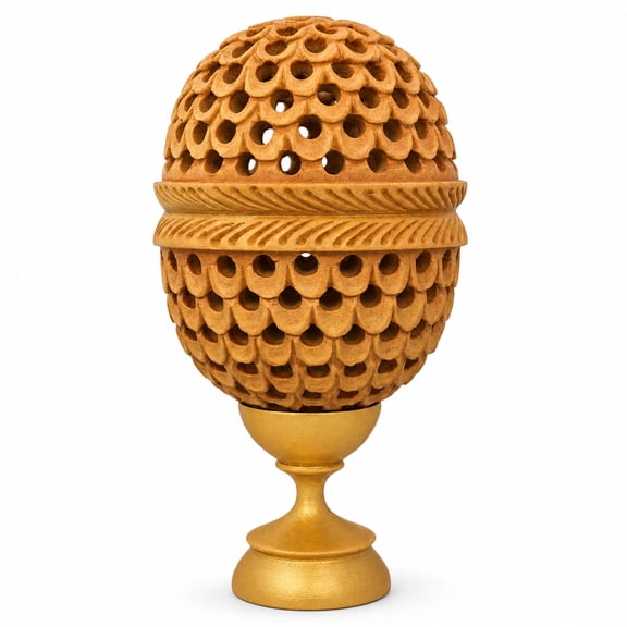Hand Carved Hollow Wooden Easter Egg