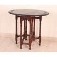 thumbnail image 1 of Hand-Carved Mahogany Drop-Leaf Oval Table, 1 of 3