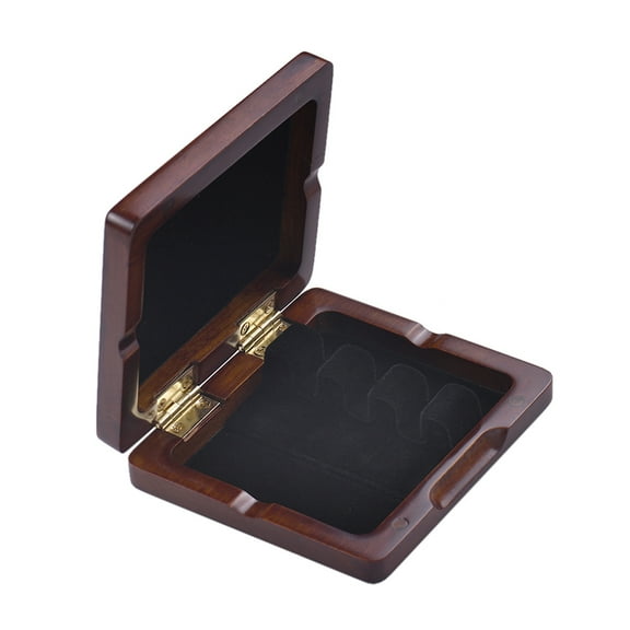 Hand-Carved Maroon Wooden Bassoon Reed Box - Storage Case for 3 Reeds