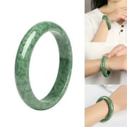 Hand Carved Natural Green Jadeite Jade Beautiful Bracelet Bangle 60-62mm