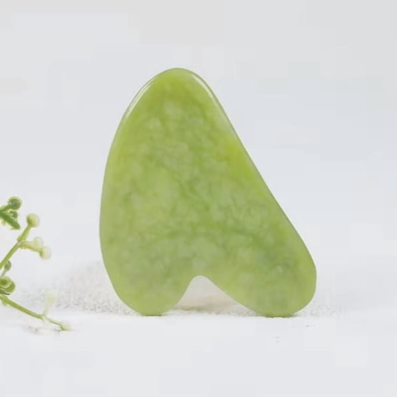 Hand-Carved Natural Xiuyan Stone Gua Sha Board - Green Facial & Body Massage Tool for Relaxation and Wellness