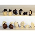 thumbnail image 1 of Hand Carved Penguin Tagua Nut Chess Set with Black & Natural Wooden Veneer Board, 1 of 1