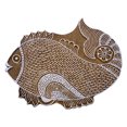 thumbnail image 1 of Hand Carved Printing Block Wooden Textile Stamp Fish Design Stamp Block Print, 1 of 1