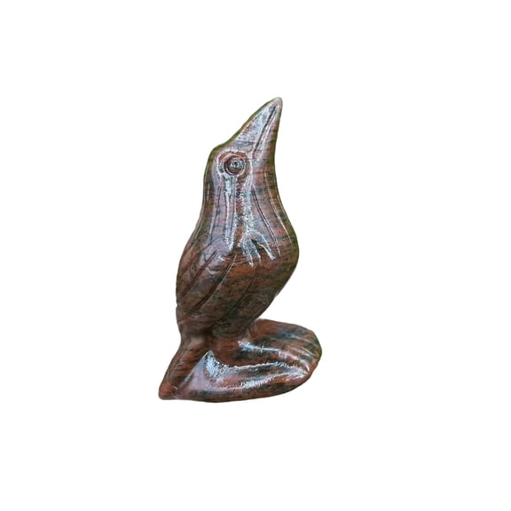 Hand-Carved Raven Figurine - Rave Bird Crow Figurine Statue Sculpture Art Miniature Wood Carving Decor Small Animal, Gothic Decor & Collectible Ornament Nature-Inspired Gifts