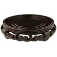 thumbnail image 1 of Hand Carved Round Rosewood Base Pedestal Display Stand - 8.5 Inch Diameter, 1 of 1