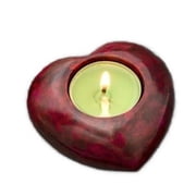 Hand Carved Soapstone Terra Lights, Heart Tea Light Holder, Red