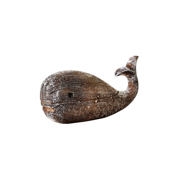 Hand Carved Whale Sculpture Coastal Beach Home Decor