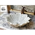 thumbnail image 1 of Hand Carved White Marble Floral Wash Basin Sink Petal Designed White Marble Sink Wash Basin for Home & Kitchen Decoration, 1 of 3