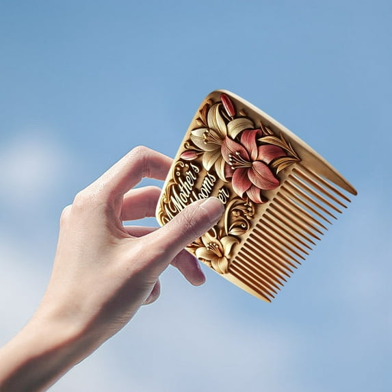 Hand Carved Wooden Hair Brush Exquisite Detangling Comb for Daily Styling and Smoothing Natural Hair Care