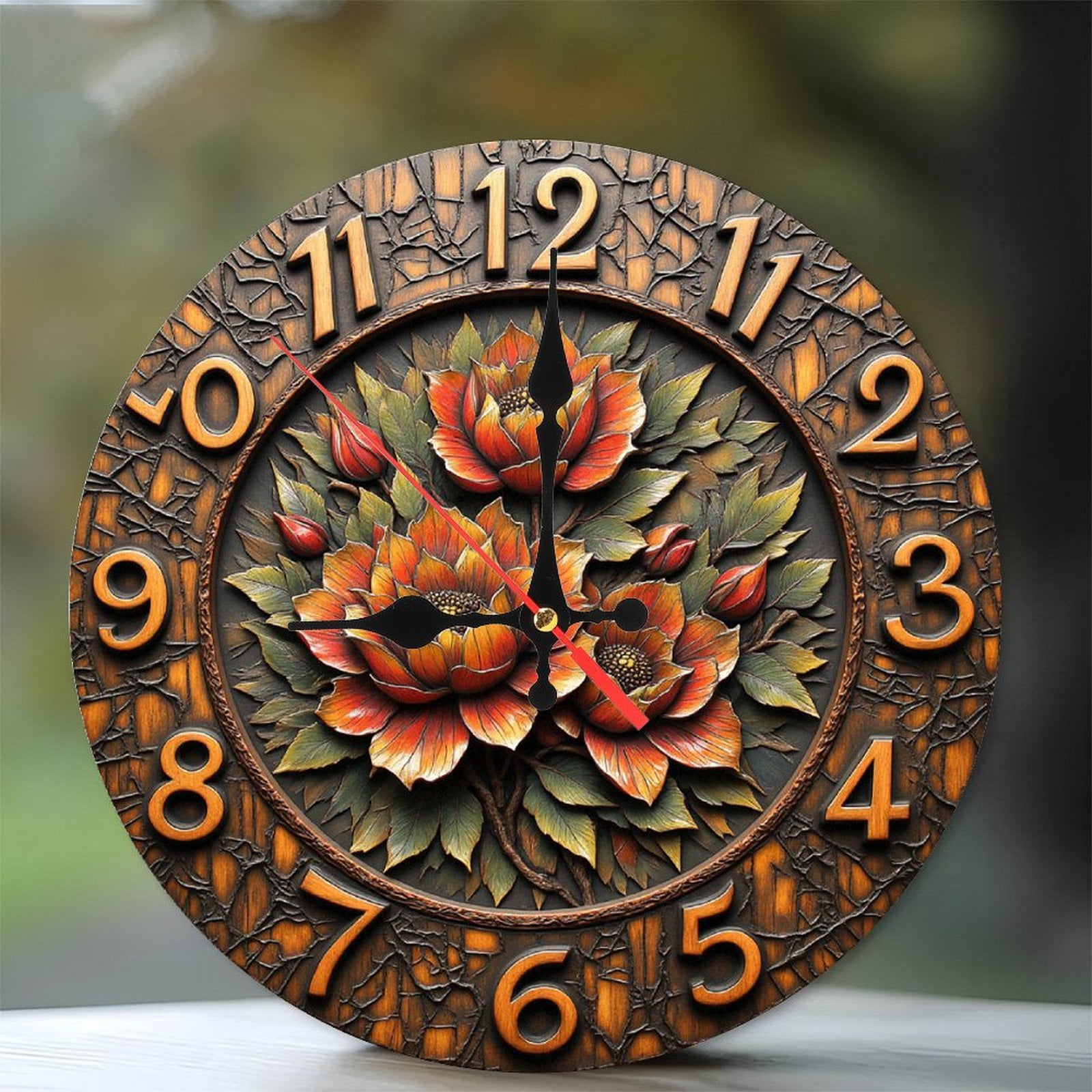 Handcrafted Madur Grass Wall Clock (10 x 10 in)