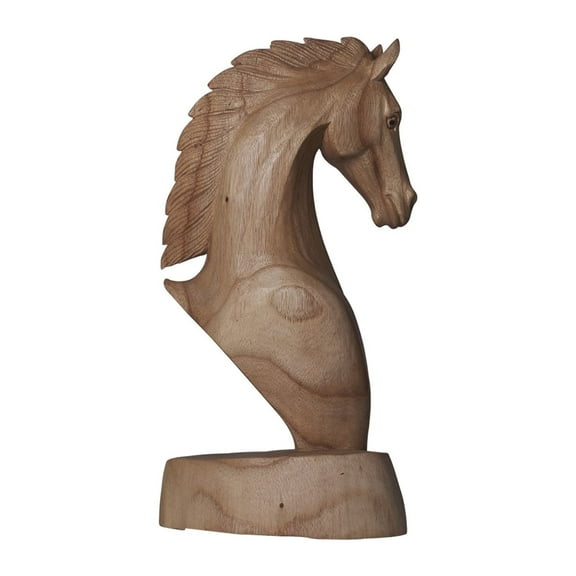 Hand Carved Wooden Horse Bust Statue | Eclectic Natural Wood Horse Sculpture | Modern Table Decor | Artistic Handmade Figurine | Unique Gift