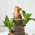 thumbnail image 1 of Hand Carved Wooden Mouse Statue Garden Potted Plant Decor Desktop Ornament Home Office Decoration Cute Animal Figurine Gift Nature Design, 1 of 6