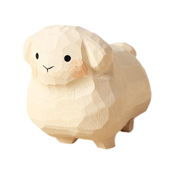 Hand Carved Wooden Sheep ornaments Miniature Lamb Decoration For Home Car Keyring Gift
