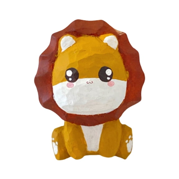 Hand Carveds Wood Lions, Miniature Animal Figure for Home Interior