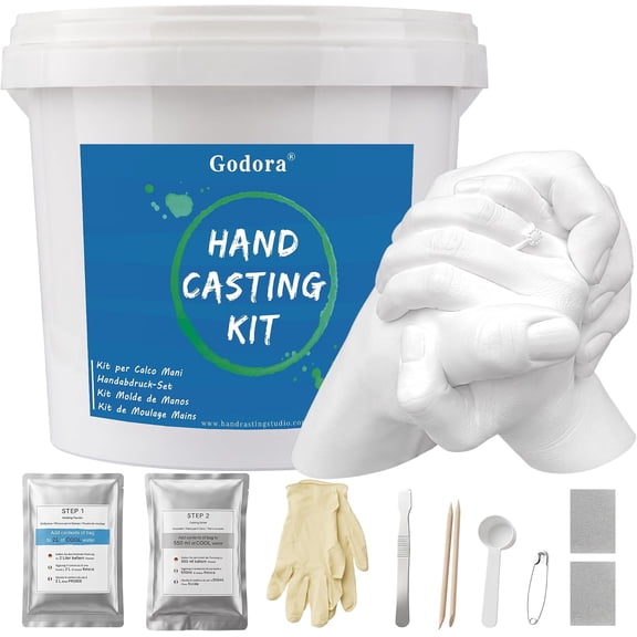 Hand Casting Kit for Couples, Captures Fingerprints and Fine Detail | Preserve fingerprints, wrinkles, and precious moments in a lasting hand sculpture for weddings, anniversaries, and couples