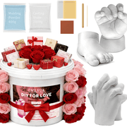 Hand Casting Kit   Couples Easy DIY Plaster Mold Kit with Base & Practice Kit, Romantic Keepsake Gift for Anniversary, Wedding, Birthday, Valentine s Day,Non-Toxic,Safe for Adults 49.3oz
