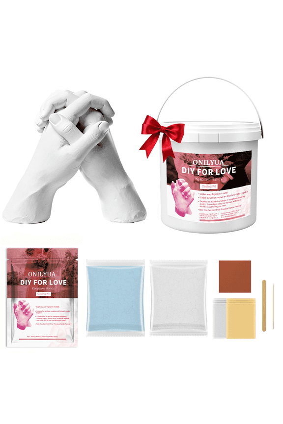 Hand Casting Kit – Couples Easy DIY Plaster Mold Kit with Base & Practice Kit, Romantic Keepsake Gift for Anniversary, Wedding, Birthday, Valentine’s Day,Non-Toxic,Safe for Adults