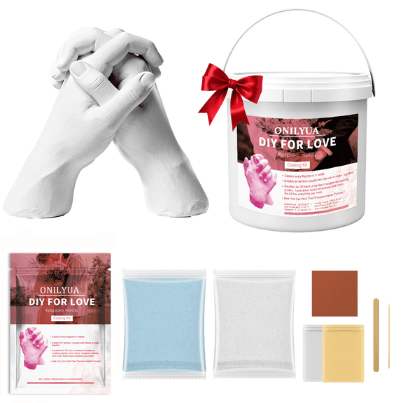 Hand Casting Kit – Couples Easy DIY Plaster Mold Kit with Base & Practice Kit, Romantic Keepsake Gift for Anniversary, Wedding, Birthday, Valentine’s Day,Non-Toxic,Safe for Adults