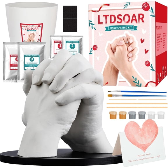 Hand Casting Kit for Couples & Family with Practice Kit | Romantic Hand Mold Keepsake for Wedding, Anniversary, Engagement & Bridal Shower, Ideal Gift for Him, Her, Men & Women