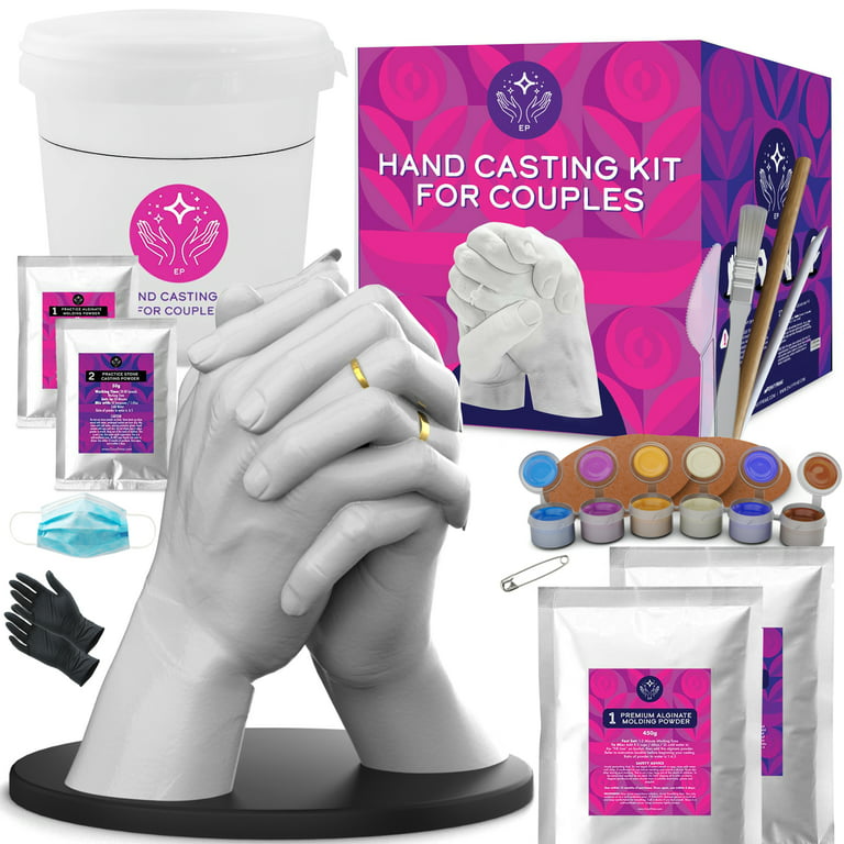Hand Casting Kit for Couples with Practice Kit - Plaster Hand Mold Casting  Kit, DIY Casting Kit for Adults, Hand Mold Kit Gifts for Weddings