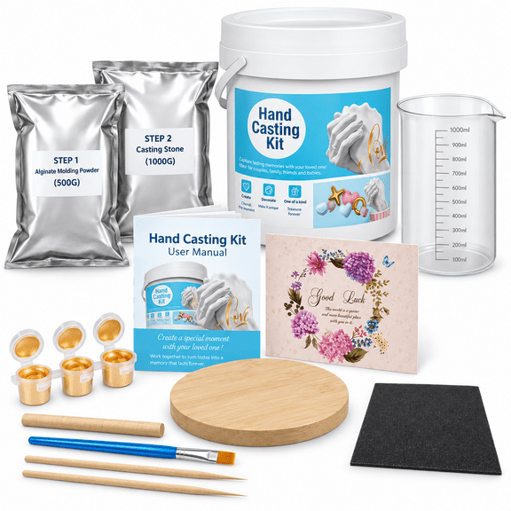 Hand Casting Kit, DIY Plaster Hand Mold Sculpture Kit for Couples Family Baby, Complete Hand Molding Keepsake Craft Set