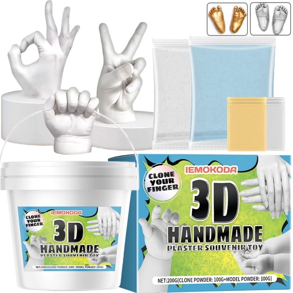 Hand Casting Kit, Hand Mold Kit, Gifts for Children, Anniversary DIY Gifts for Her Him, Keepsake Sculpture Wedding Kids, Suitable for Single Users or Teenagers
