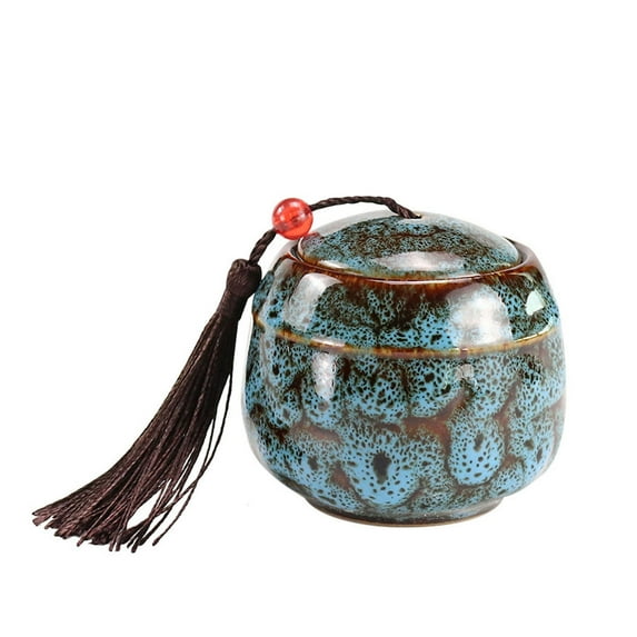 Hand Ceramics Urns Ashes Small Boxes, Mini Funeral Cremation Urns Memorial Casket for Cat Dog ,Display Burial at Home or Office Decor