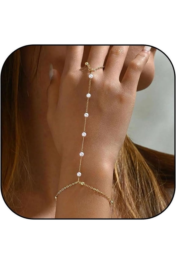 Hand Chain Bracelet for Women Dainty Gold Bracelets Trendy Ring Bracelet Hand Chain Hand Jewelry Gifts for Women