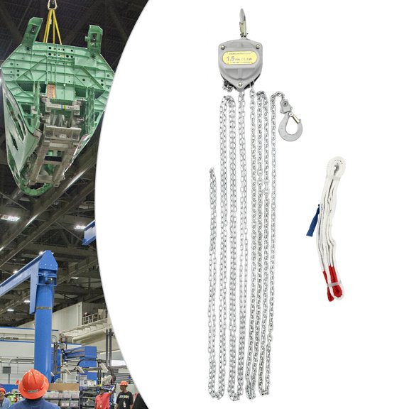 Hand Chain Hoist, 1.5 Ton 6M Lift Aluminum Alloy Manual Hoist with Zinc Coated Load Chain for Garage, Workshop, Construction