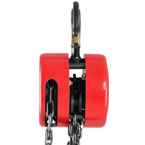 Hand Chain Hoist 1 Ton 2200 lbs Capacity Manual Chain Block with Upgrade G70 Galvanized Chain 10 ft Lifting Height Heavy Duty Pulley Hoist for Garage Warehouse Automotive Machinery Red