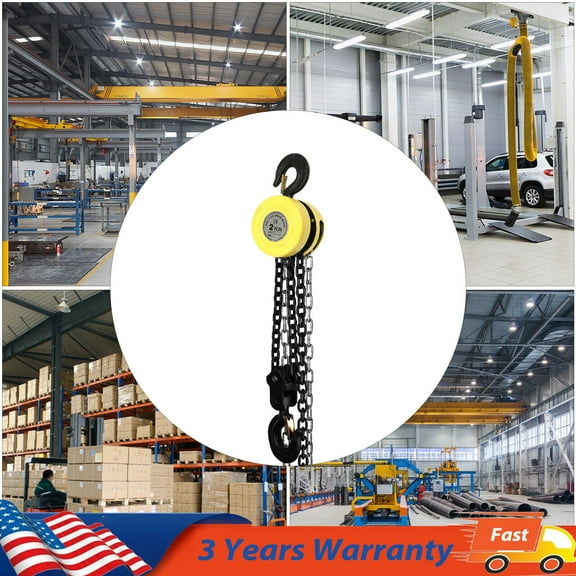 Hand Chain Hoist 2 Ton 4409 Lbs Capacity 10ft Factories Farms Manual Chain Fall