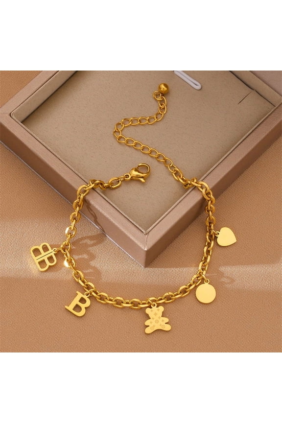 Hand Chain With Golden Alphabets And Bear,Only Self-pickup Is Supported, And The Displayed Prices Are All Self-pickup Prices
