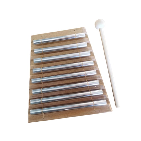 Hand Chime Tabletop Percussion Instrument Eight Note Wooden Mallet Lightweight Music Education for Home Studio