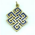 thumbnail image 1 of Hand Crafted Eternal Knot Lapis and Brass Pendant, 1 of 5