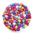 thumbnail image 1 of Hand Crafted Felt Ball Trivets from Nepal: Round, Rainbow - Global Groove (T), 1 of 2
