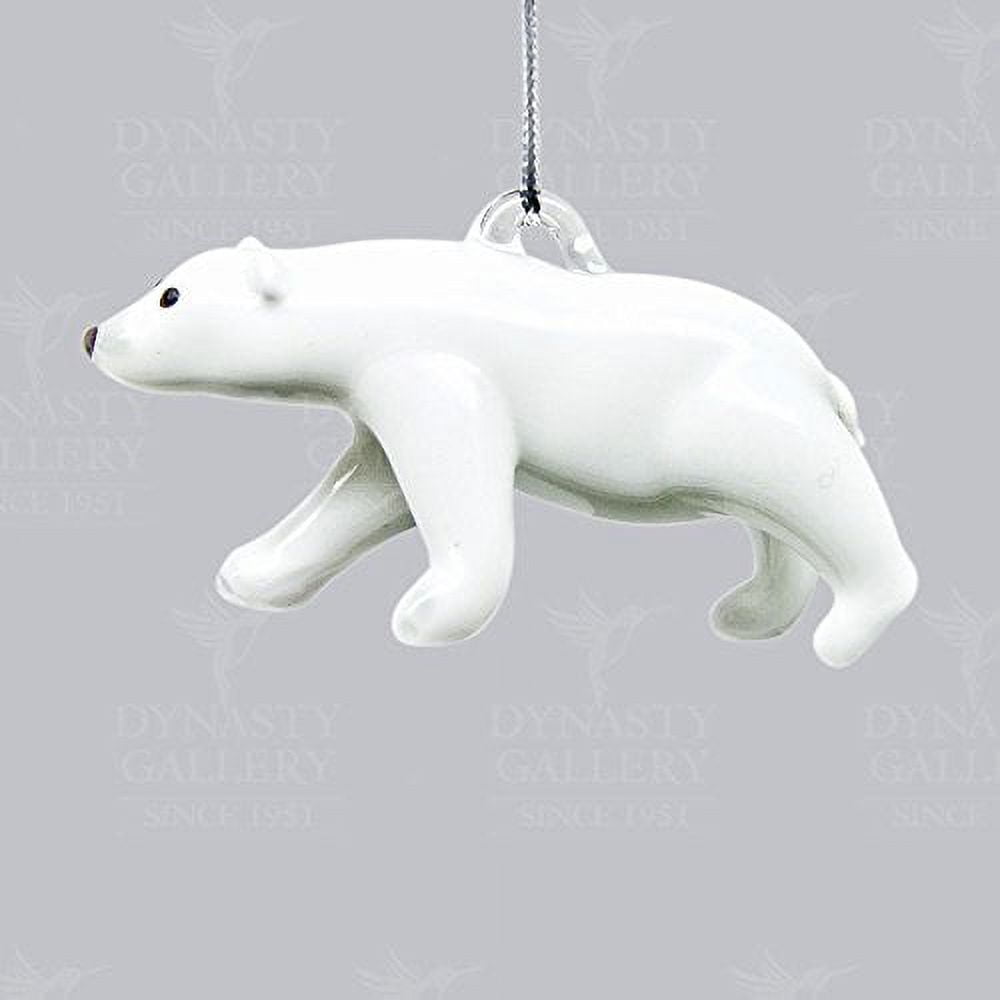 Hand Crafted Glass Christmas Tree Ornament or Figurine, Polar Bear