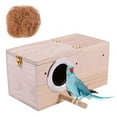 thumbnail image 1 of Hand Crafted Large Parakeet Nest Box; Budgie Nesting Bird House with Natural Coconut Fiber Nesting Material; Natural Wood Breeding Box for Cockatiel, Lovebirds, Parrotlets and Small to Medium Birds, 1 of 5