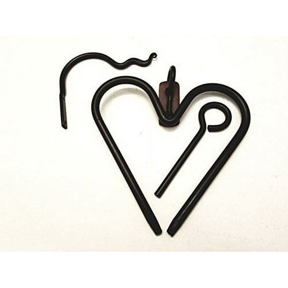 Hand Crafted &  Made! Wrought Iron Heart Dinner Bell (Chuckwagon) with Clanger and Hook