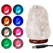 Hand Crafted Pink Himalayan Salt Lamp with Wooden Base and Dimmer Switch Crystal Rock Lamp Ideal for Night Light B2F5
