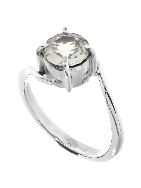Hand Crafted Prasiolite 925 Sterling Silver Stacking Ring