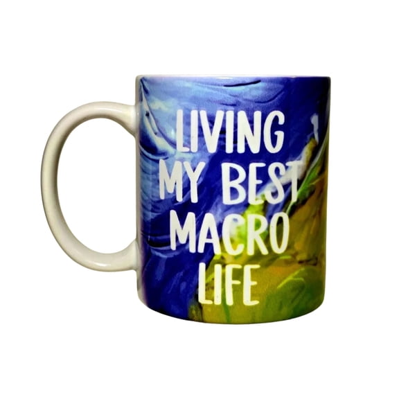 Coffee Quips 12 oz Hand Crafted Design for Macros Tracker Ceramic Mug