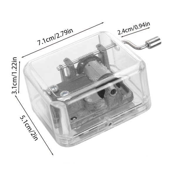Hand Crank Acrylic Music Box, For Alice Tune Desktop Decor C
