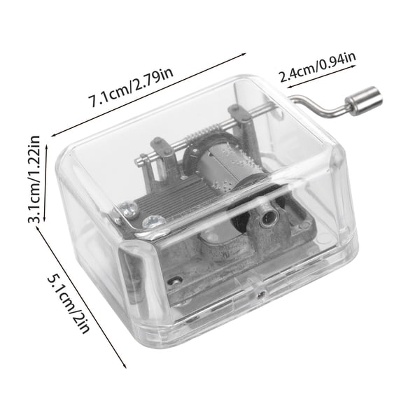 Hand Crank Acrylic Music Box, For Alice Tune Desktop Decor C