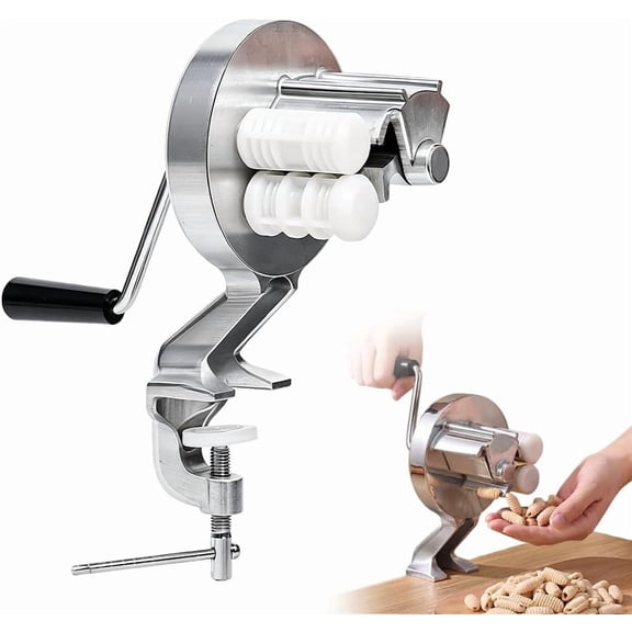 Hand Crank Cavatelli Pasta Maker, Manual Pasta Machine With Cast Aluminum Roller & Countertop Clamp | Ideal For Homemade Cavatelli, Pasta Lovers, Home Kitchen Use(RL)