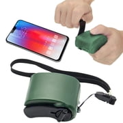 Hand Crank Charger, Portable Hand Crank Generator - USB Hand Crank for Charger, Emergency Outdoor Charging for Mobile Phones, Digital Devices, Outdoor, Travel, Camping, Green