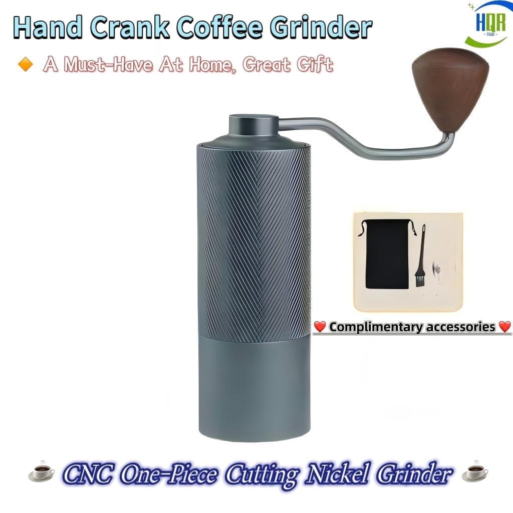Hand Crank Coffee Grinder, CNC One-Piece Cutting Nickel Grinder, A Must-Have At Home, Great Gift