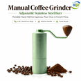 thumbnail image 1 of Hand Crank Coffee Grinder, CNC One-Piece Cutting Nickel Grinder, A Must-Have At Home, Great Gift, 1 of 14